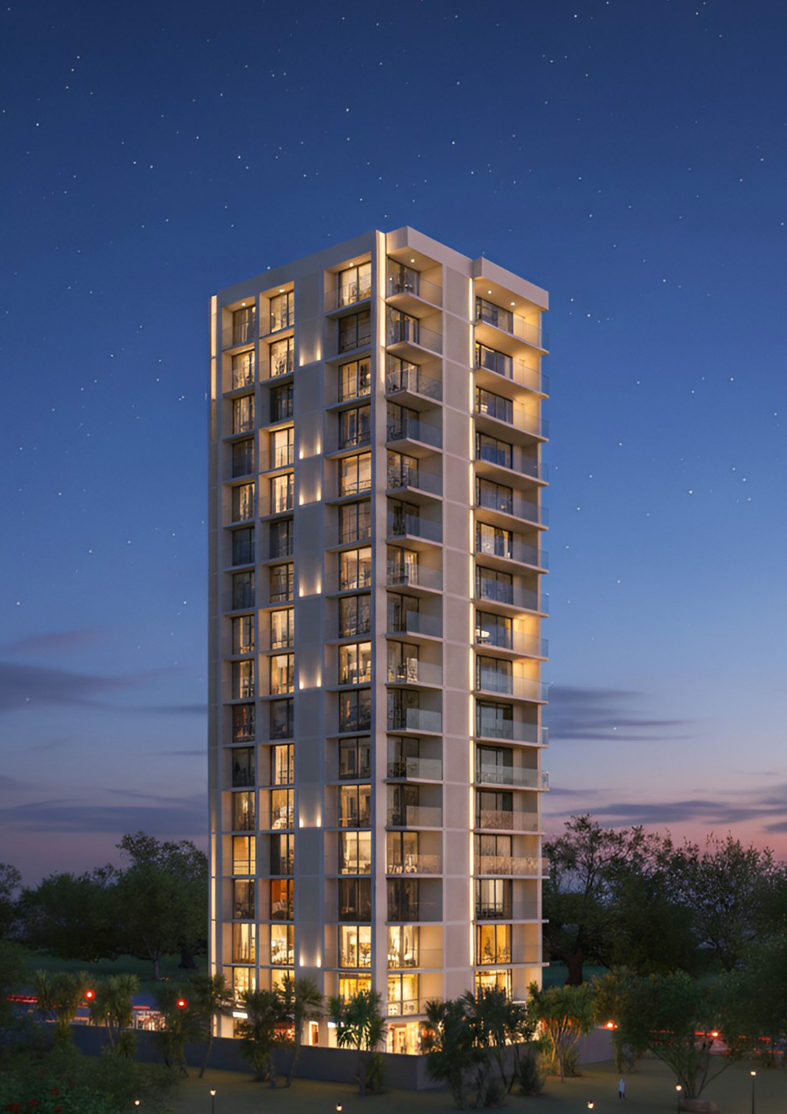 Meraki Palatia tower at dusk, Chembur, Mumbai